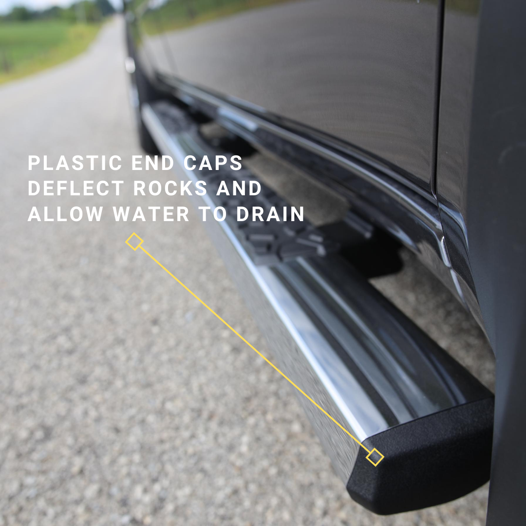 Close up of Truck Gear Edge Series Step Bar on black RAM Close up of Truck Gear Edge Series Step Bar on black RAM