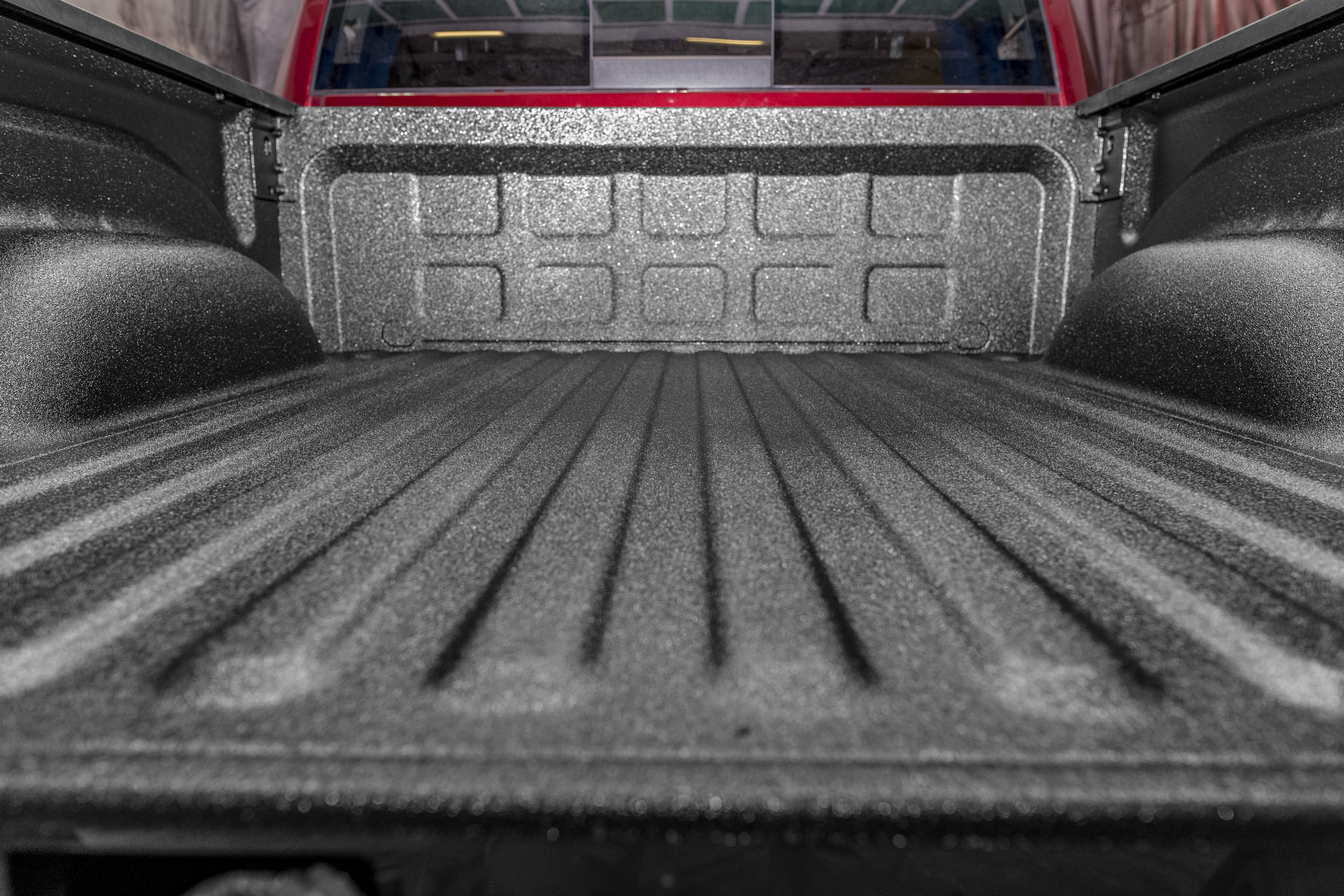 Red truck with LINE-X Standard bedliner Red truck with LINE-X Standard bedliner